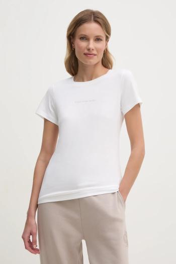 Bavlnené tričko Calvin Klein Jeans dámska, béžová farba, J20J224990