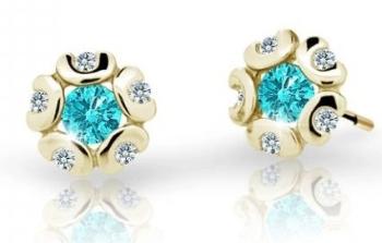 Cutie Jewellery Zlaté detské náušnice C2178-30-X-1 svetlo zelená