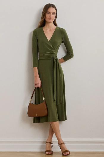 Šaty Lauren Ralph Lauren zelená farba, mini, áčkový strih, 250769904