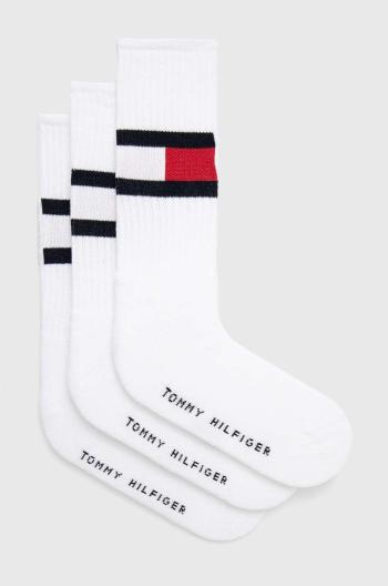 Ponožky Tommy Hilfiger 3-pak pánske, biela farba