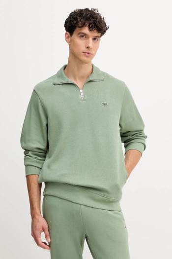 Bavlnený sveter Lacoste šedá farba, s polorolákom