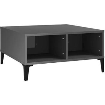 SHUMEE Konferenčný stolík sivý vysoký lesk 60 × 60 × 30 cm drevotrieska, 805994