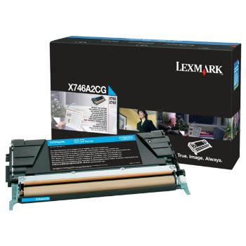 LEXMARK X746A2CG - originálny toner, azúrový, 70000 strán