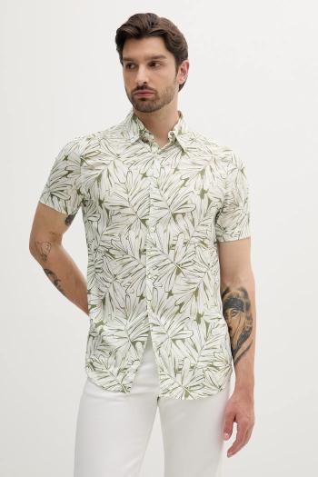 Košeľa Guess RAYON zelená farba, slim, s klasickým golierom, M5GH75 WD4Z2