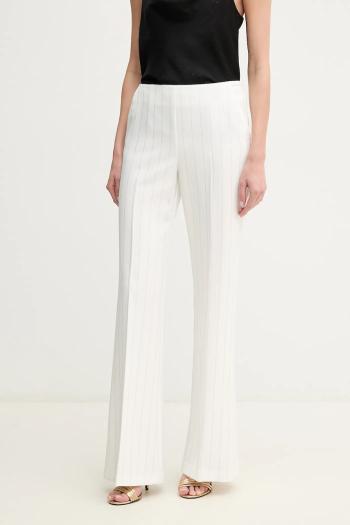 Nohavice Ermanno Scervino dámske, biela farba, široké, vysoký pás, 56TP004EV7