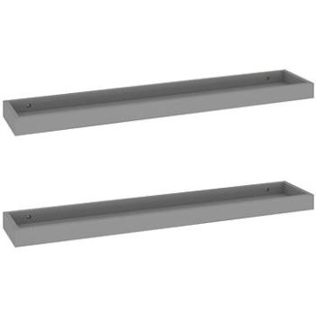Shumee - Nástenné Loggia 2 ks sivé 80×15×4 cm MDF, 330231