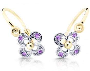 Cutie Jewellery Zlaté detské náušnice C2200-10-X-1 fialová