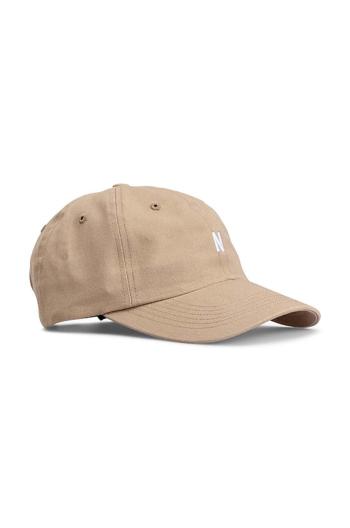 Bavlnená čiapka Norse Projects Twill Sports Cap N80.0001.0966, béžová farba, s nášivkou