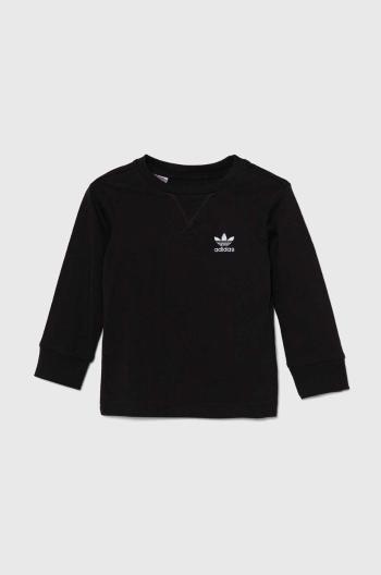 Detské tričko s dlhým rukávom adidas Originals LONG SLEEVE čierna farba, jednofarebné, IW1006