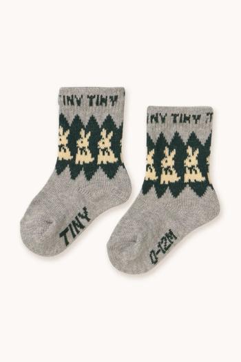 Detské vlnené ponožky Tinycottons RABBITS WOOL MEDIUM SOCKS šedá farba, AW25-536