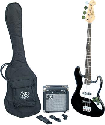 SX SB1 Bass Guitar Kit Black Elektrická basgitara