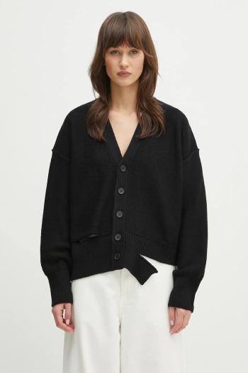Vlnený kardigán MM6 Maison Margiela dámsky, čierna farba, S52HP0026