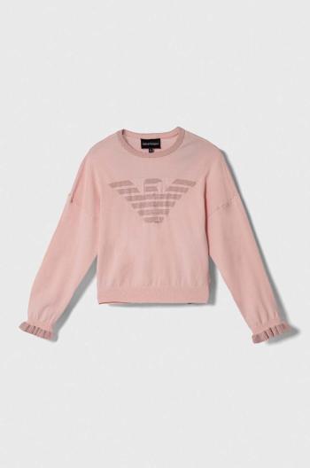 Detský sveter Emporio Armani ružová farba, tenký