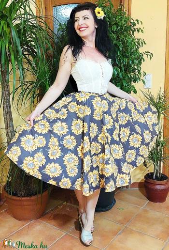 Rockabilly szoknya Napraforgós Sárga