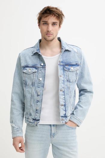 Rifľová bunda Tommy Jeans prechodná, DM0DM21050