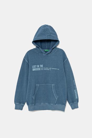 Detská bavlnená mikina United Colors of Benetton s kapucňou, s potlačou, 3WITC204G