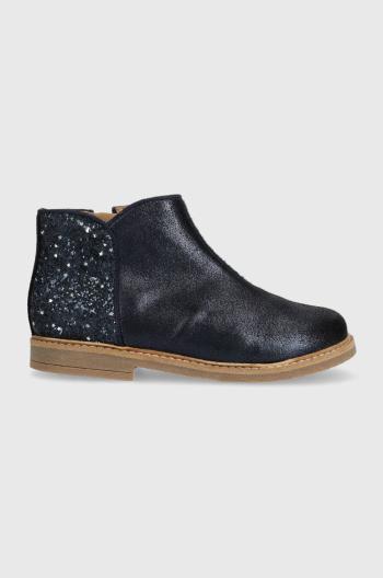 Detské semišové topánky Pom D'api RETRO BACK tmavomodrá farba