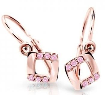 Cutie Jewellery Štvorcové detské náušnice z ružového zlata C2268-10-X-4 ružová
