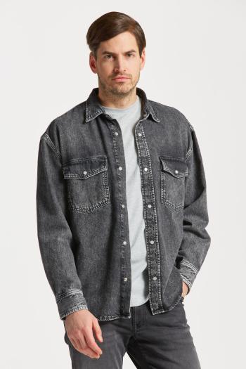 KOŠILE GANT OS HEAVY WASH DENIM SHIRT BLACK BROKEN IN