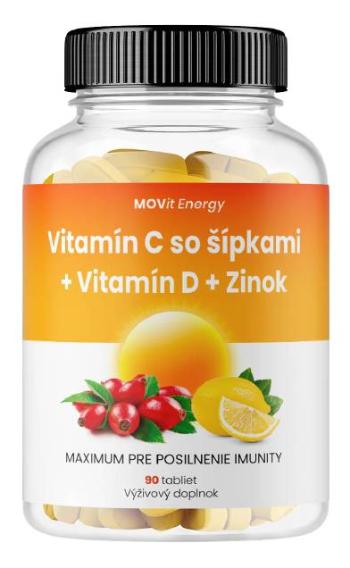 MOVIT ENERGY MOVit Vitamín C 1200 mg so šípkami + Vitamín D + Zinok Premium 90 tabliet