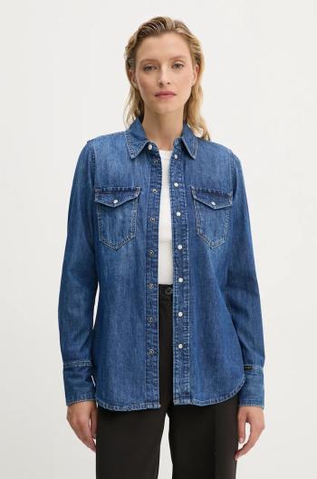 Rifľová košeľa G-Star Raw dámska, slim, s klasickým golierom