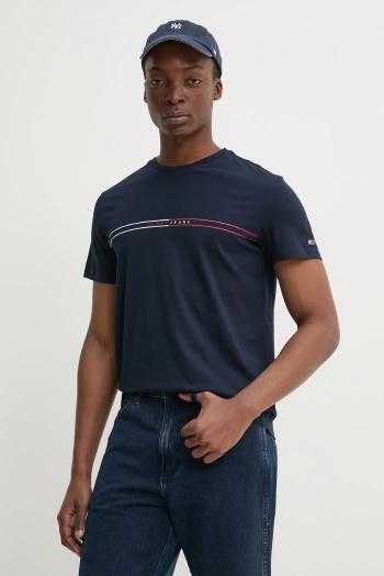 Tričko Tommy Jeans pánske tmavomodrá farba, s potlačou, DM0DM20779
