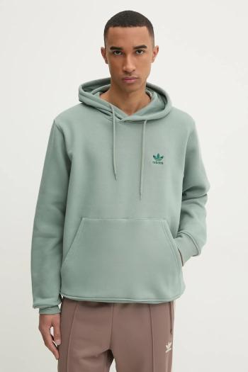 Mikina adidas Originals Essential pánska, zelená farba, s kapucňou, jednofarebná, JD2400