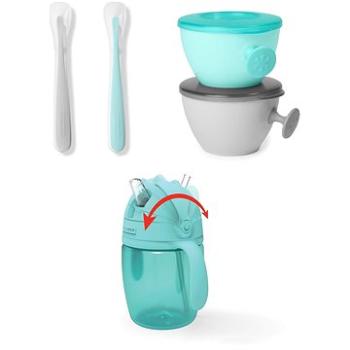 SKIP HOP Easy-Feed Mealtime Sada Teal/Grey 6 mes.+ (194135765993)
