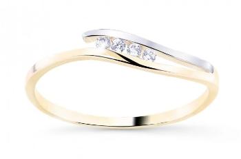 Cutie Jewellery Pôvabný zlatý prsteň so zirkónmi Z8026-10-X-1 63 mm