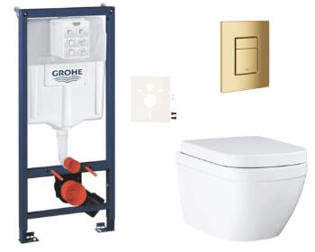 Závesný wc set do ľahkých stien / predstenová montáž GROHE Euro Ceramic SIKOGRSEUSCGL0