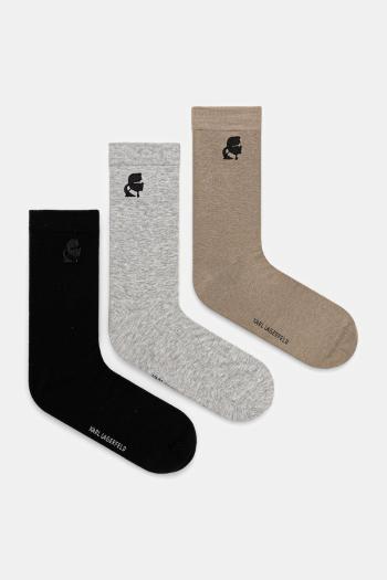 Ponožky Karl Lagerfeld 3-pak čierna farba, A3M47038