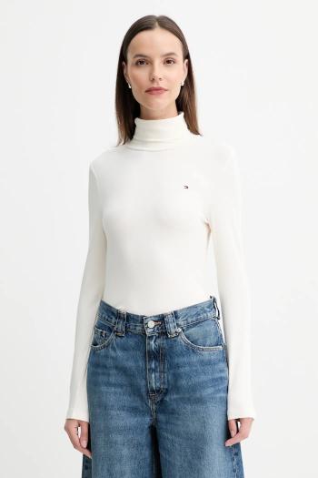 Tričko s dlhým rukávom Tommy Hilfiger tmavomodrá farba, s rolákom, WW0WW39826