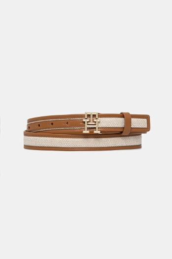 Kožený opasok Tommy Hilfiger dámsky, hnedá farba, AW0AW17249