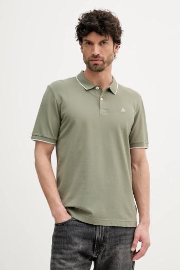 Polo tričko Marc O'Polo pánske, zelená farba, jednofarebná, 536214753186