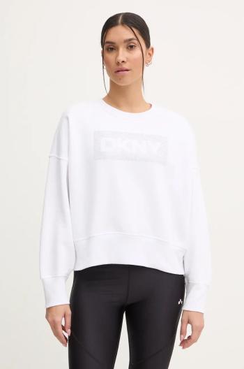 Mikina Dkny dámska, biela farba, melanžová, DP4T1041