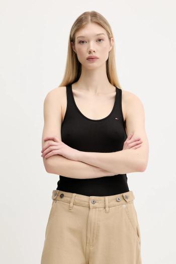 Top Tommy Jeans čierna farba, DW0DW20917
