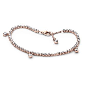 Pandora Brățară tenis placată cu aur cu zirconiu cubic Rose Timeless 582401C01 18 cm