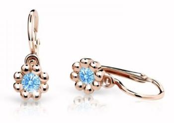 Cutie Jewellery Detské náušnice z ružového zlata C2030-10-X-4 svetlo modrá
