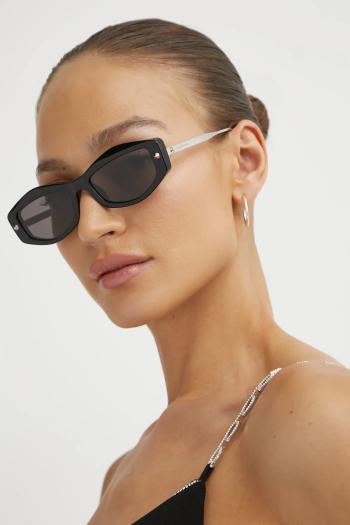 Slnečné okuliare Alexander McQueen dámske, čierna farba, AM0482S