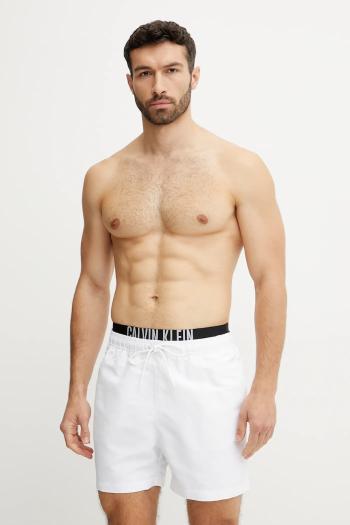 Plavkové šortky Calvin Klein biela farba, KM0KM01093