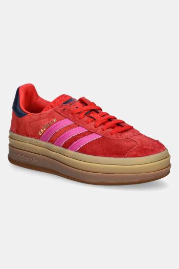 Semišové tenisky adidas Originals Gazelle Bold červená farba, JH9665