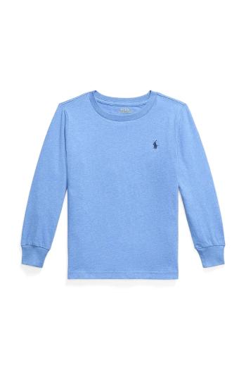 Detská bavlnená košeľa s dlhým rukávom Polo Ralph Lauren modrá farba, jednofarebná, 322854677096