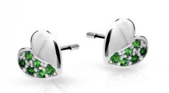 Cutie Jewellery Detské náušnice z bieleho zlata C2160-30-X-2 zelená