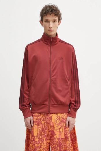 Mikina adidas Originals Firebird Tracktop pánska, bordová farba, s nášivkou, JP2545