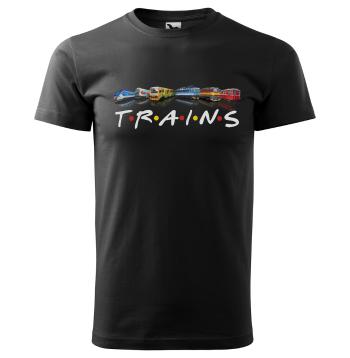 Tričko Trains (Veľkosť: S, Typ: pre mužov, Farba tričká: Čierna)