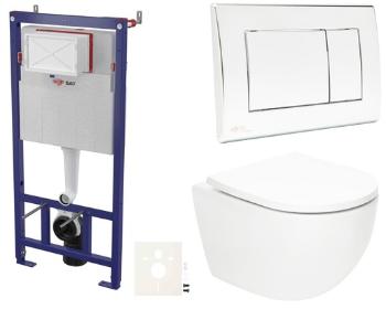 Závesný wc set SAT Fusion do ľahkých stien / predstenové vírové splachovanie SIKOSSTORFU21