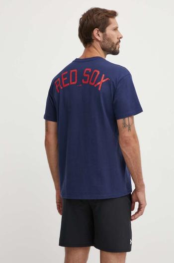 Bavlnené tričko Nike Boston Red Sox pánske, tmavomodrá farba, s potlačou