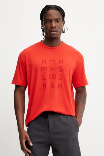 Tričko Helly Hansen SKOG RECYCLED GRAPHIC pánske, zelená farba, s potlačou, 63082