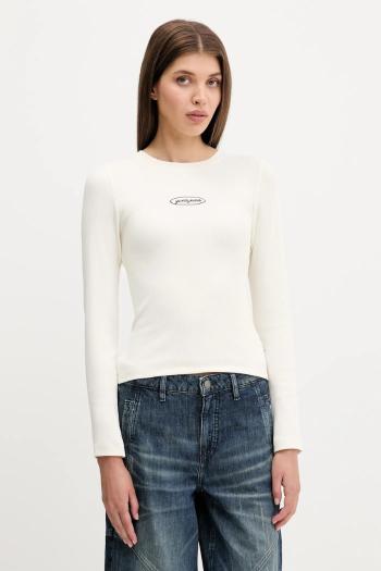 Tričko s dlhým rukávom Guess Jeans béžová farba, W5YP38 KA0H1