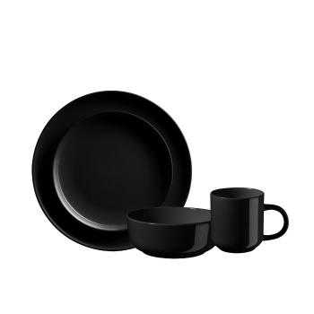 Set de masă Mäser 16 piese ALENIA, negru, negru